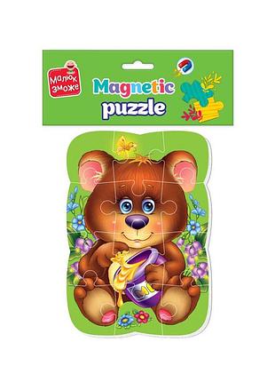 Магнітні пазли малюк зможе "ведмежа" vladi toys vt3301-04 а5, укр от polinatoys