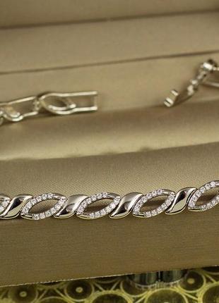 Браслет xuping jewelry пралине 17 см 5 мм серебристый