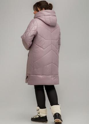 Демісезонне пальто стьобане каталонія великих розмірів 52-62 розміри різні кольори какао3 фото