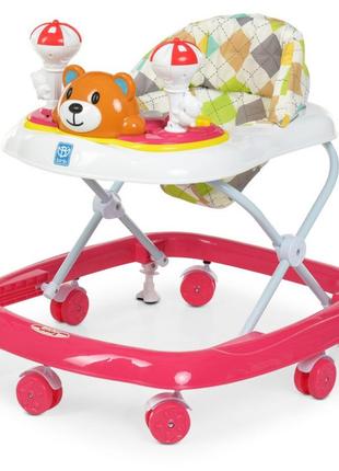 Ходунки дитячі на колесах m 3656-2 музичні (малиновий) від polinatoys
