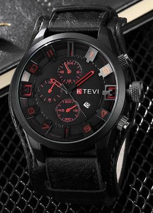 Класичний, вінтажний чоловічий годинники з нержавіючої сталі, водостійкий шкіряний ремінець, кварцові наручні годинник3 фото