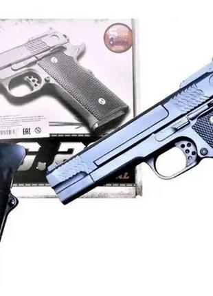 Дитячий пістолет на кульках "браунінг (browning hp)" galaxy g20+ чорний з кобурою від polinatoys