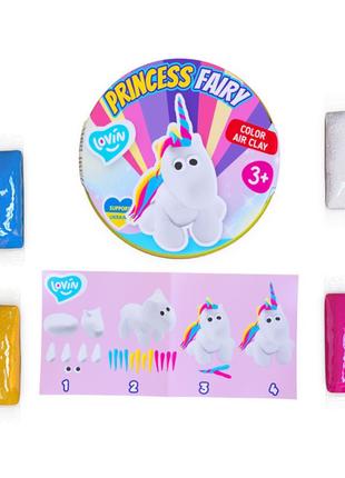 Набір для ліплення з повітряним пластиліном princess fairy тм lovin 70138 (unicorn) від polinatoys