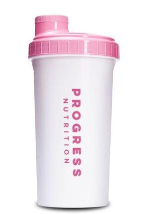 Шейкер progress nutrition 700 мл біло-рожевий
