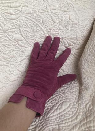 Красивые замшевые перчатки, натуральная кожа замша цвет приглушенно розовый5 фото