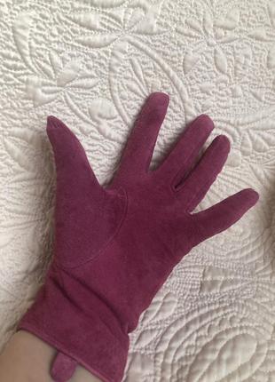 Красивые замшевые перчатки, натуральная кожа замша цвет приглушенно розовый7 фото