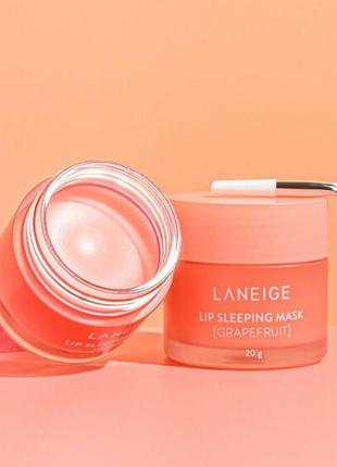 Нічна маска для губ "грейпфрут" laneige lip sleeping mask ex - grapefruit - 20 г7 фото