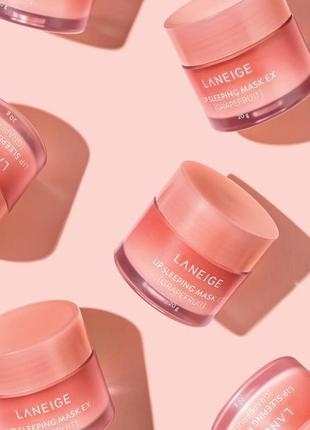 Нічна маска для губ "грейпфрут" laneige lip sleeping mask ex - grapefruit - 20 г6 фото