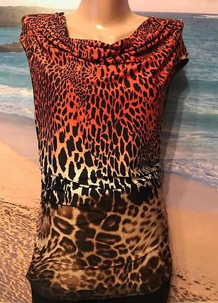 Шикарна блузка vanna майка топ тигрова р. 44/48 ексклюзив