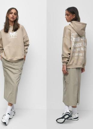 Оверсайз худи, толстовка, свитшот pull bear ( zara), размер м