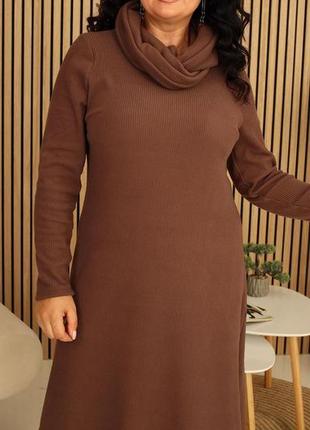 Тепла елегантна жіноча сукня великі розміри 50-562 фото