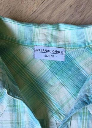 Блузка moda international/ рубашка в клетку с воротником на пуговицах / хлопок s-м7 фото
