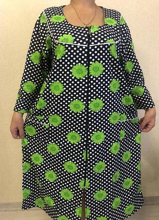 Халат женский байка супербатал на молнии 62р