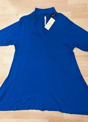 Яркое платье туника nouveffe для шикарной фигуры ультра-синее2 фото