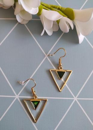 Сережки підвіски трикутник, серьги треугольники, серьги подвески glamorous asos4 фото