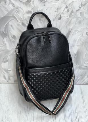 Рюкзак из натуральной кожи черный