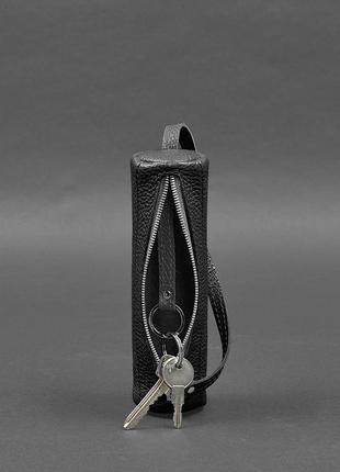Чехол для ключей кожаный ключница на змейке черная 3.12 фото