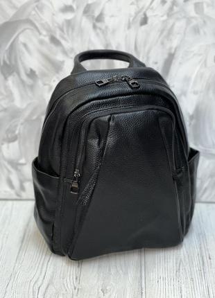 Рюкзак из натуральной кожи черный