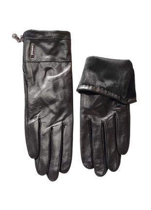 Женские кожаные перчатки с подкладкой из шелка pitas ln0588n c замками