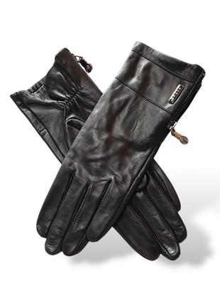 Женские кожаные перчатки с подкладкой из шелка pitas ln0588n c замками