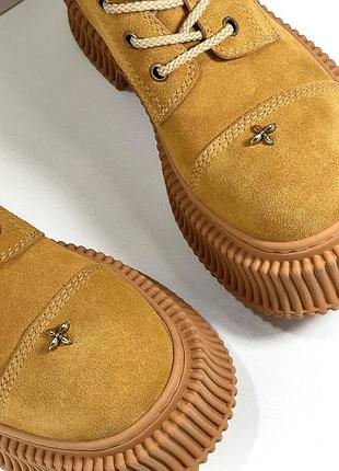 Ботинки женские замшевые рыжие брендовые в стиле smfk