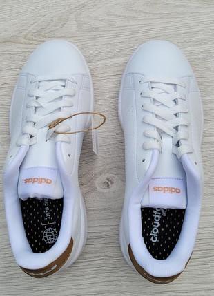 Белые базовые кеды adidas advantage кожаные сникерсы адидас оригинал2 фото