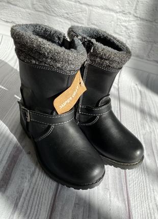 Зимние черные сапоги для девушек с мехом 28, 31, 33, 35 размер