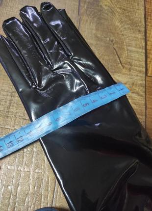 Перчатки женские женские длинные черные латекс кожа