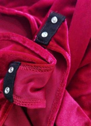Брендовый бархатный велюровый боди комбидресс размера m