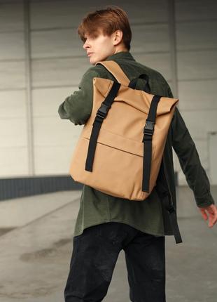 Мужской рюкзак ролл sambag rolltop milton бежевый5 фото