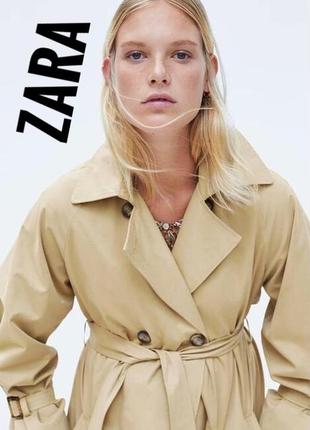 Двубортный плащ-тренч zara