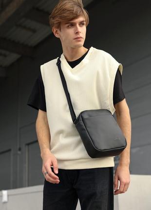 Мужская сумка через плечо мессенджер sambag makros черная