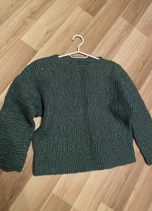 💚вязаный свитер xs/s короткий укороченный свитер вязка2 фото