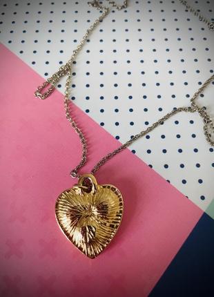 Кулон сердечко, подвеска с камнями