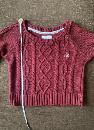 Свитер укороченный свитер короткий марсала бордовый свеклик4 фото