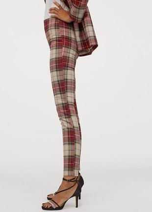 Брюки брюки джеггинсы в клетку от h&m