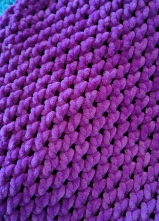 Снуды, шарфы из плюшевых ниток