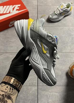 Кросівки nike m2k tekno grey dynamic yellow кроссовки