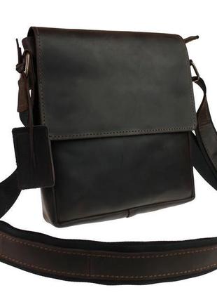 Сумка чоловіча шкіряна на плече коричнева