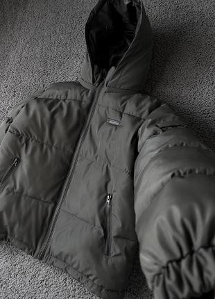 Комфортна куртка чоловіча пуховик тепла зима стьобана з капюшоном олівкова | зимові чоловічі куртки4 фото