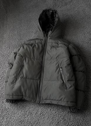 Комфортна куртка чоловіча пуховик тепла зима стьобана з капюшоном олівкова | зимові чоловічі куртки6 фото