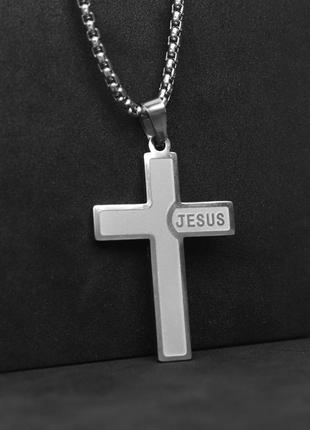 Чоловічий кулон на шию з нержавіючої сталі "jesus"