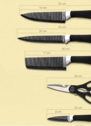 🔥 набір кухонних ножів із сталі 6 предметів3 фото
