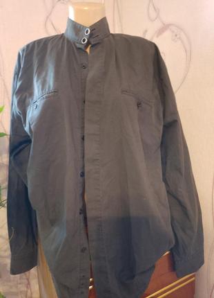 Рубашка мужская черная хб 58 размер2 фото