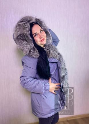 Шикарна жіноча зимова парка з натуральним хутром блюфрост, в наявності 48 розмір7 фото