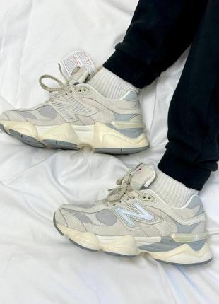 Зимние кроссовки new balance 9060 beige (мех)4 фото