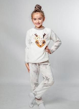 Пижама детская теплая на девочку, удобная одежда для дома и сна зимняя3 фото