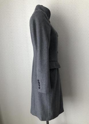 Элегантное стильное двубортное (шерсть, ангора) серое пальто от zara, размер xs (s)2 фото