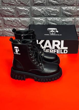 Karl lagerfeld зимние женские ботинки на шнурках размеры 36-41