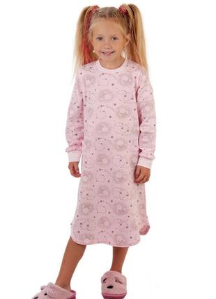 Теплая ночная рубашка с начесом, ночнушка детская, домашнее платье для девочки3 фото